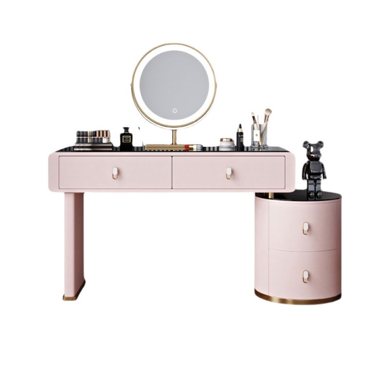 Light Glass Top Makeup Vanity Desk Storage Box Makeup Vanity Set Clearhalo 'Bedroom Furniture' 'furn' 'furn_makeup_vanities' 'Furniture' 'Makeup Vanities' 'makeup_vanities' 1200x1200_08bb1323-21d7-41e4-907f-5d3dea2e6444