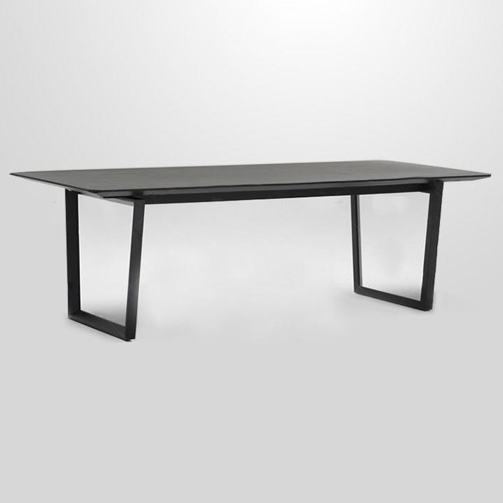 Rectangle Black Dining Table Wooden Table Industrial with Double Pedestal Clearhalo ' dining_table' 'Dining Tables & Seating' 'Dining Tables' 'furn' 'furn_dining_table' 'Furniture' 'furniture_dining_table' 'Kitchen & Dining Furniture' 'kitchen&dining_furn' 'kitchen' 'kitchen_dining_table' 1200x1200_08bc3f83-a007-4c6b-8fef-f63dd3fed6a5