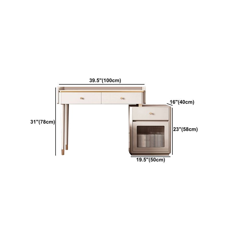 Glam Makeup Vanity Desk Slate Top Dressing Table With 3 Storage Drawers Clearhalo 'Bedroom Furniture' 'furn' 'furn_makeup_vanities' 'Furniture' 'Makeup Vanities' 'makeup_vanities' 1200x1200_08bce369-a941-478b-b103-43381eadacd6