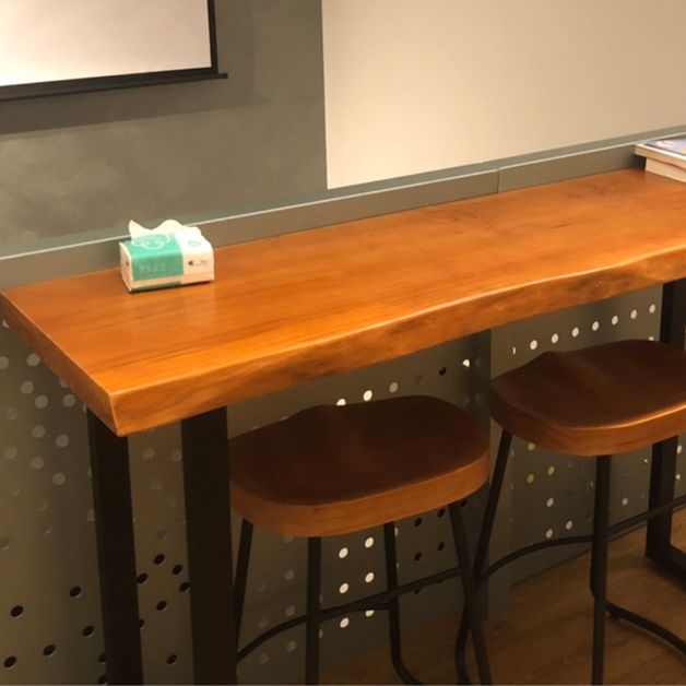 42-inch Height Cocktail Bar Table Industrial Style Wood Top Bar Table for Coffee Shop Clearhalo 'Bar Furniture' 'Bar Tables' 'bar_tables' 'furn' 'furn_bar_tables' 'Furniture' 'furniture_bar_tables' 'Kitchen & Dining Furniture' 1200x1200_08bcfbec-744d-4455-9021-2f860ec9a8b9