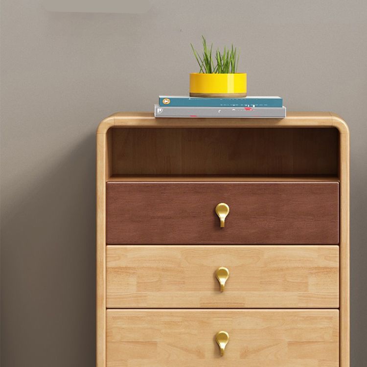 24.6" W Rubberwood Accent Chest Mid Century Modern 1 - Shelf Chest with Drawers Clearhalo 'Cabinets & Chests' 'cabinets_chests' 'furn' 'furn_cabinets_chests' 'Furniture' 'Living Room Furniture' 1200x1200_08bd9d30-dace-42b3-874d-9364583c912d