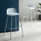 Plastic Scandinavian Bar Stools Low Back Barstool with 4 Iron Legs