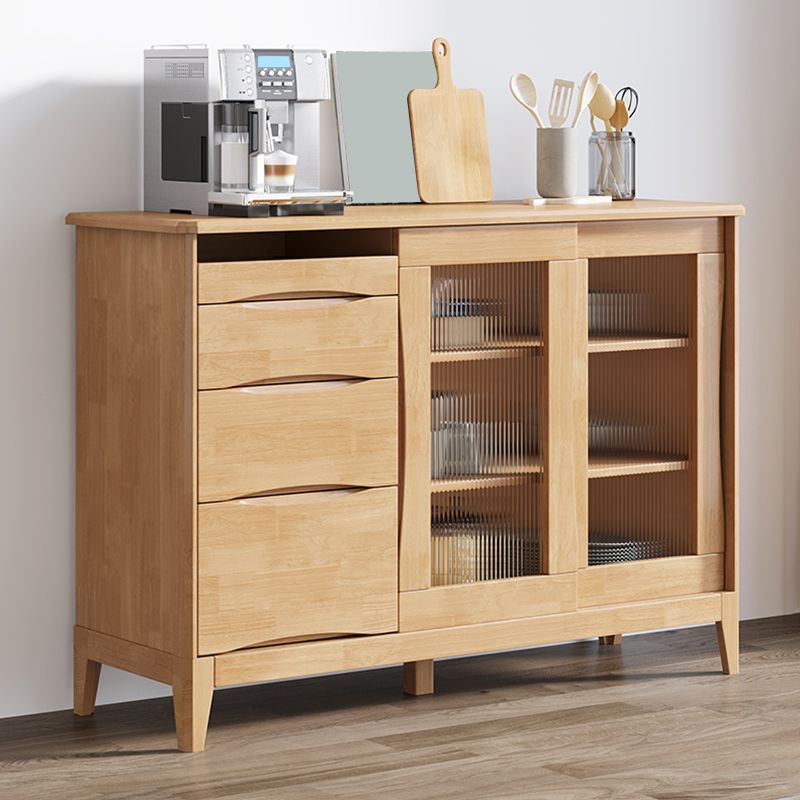 Tavolo da buffet in stile moderno in legno massiccio da 31,7 pollici con armadi