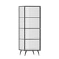Panneau latéral en métal et en verre 53 "H Modern Minimalist Home Rectangular Batchard avec porte