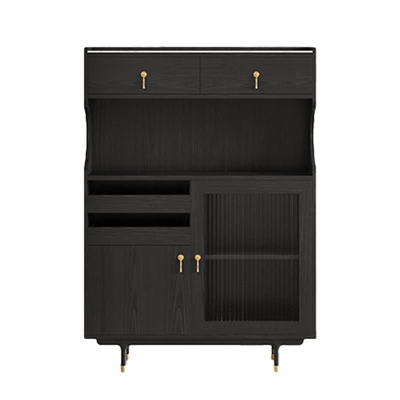 Armadio contemporaneo porte di vetro in legno con cassetto con cassetti