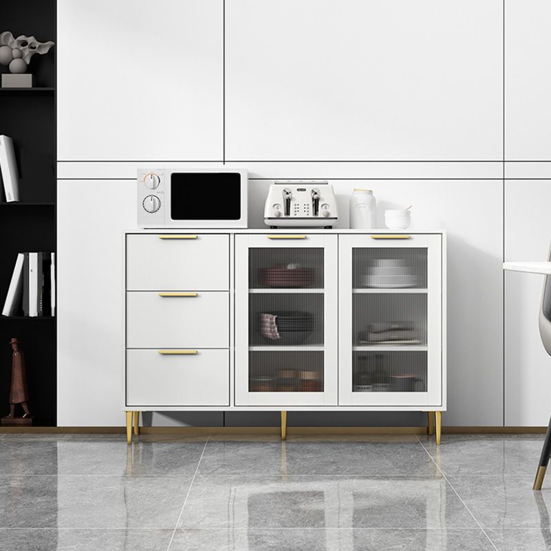 Poix de verre à bois en bois d'ingénierie Glam Buisse de verre avec des jambes dorées