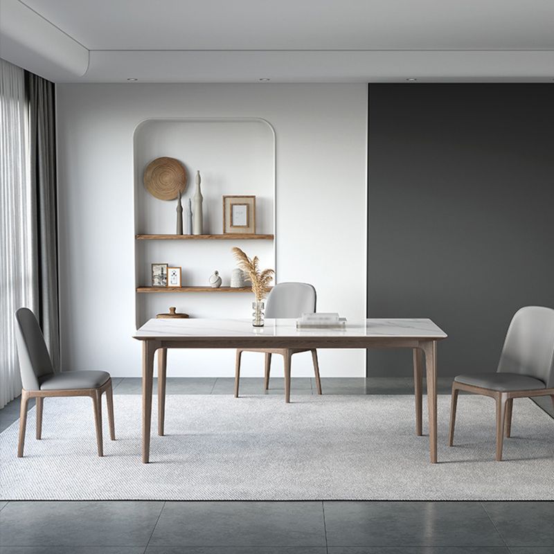Designerstijl gesinterde stenen eettafelset rechthoekig 1/3/4/5/7-delige dinettetafelset