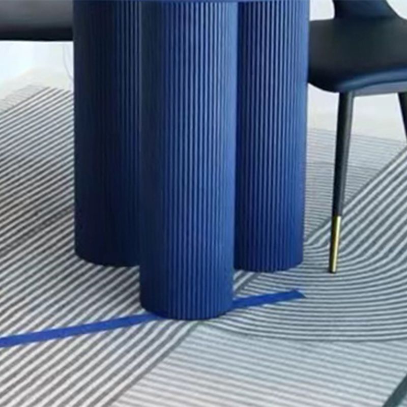 Modern Style Coffee Table with Abstract Base Design Round Wooden Table