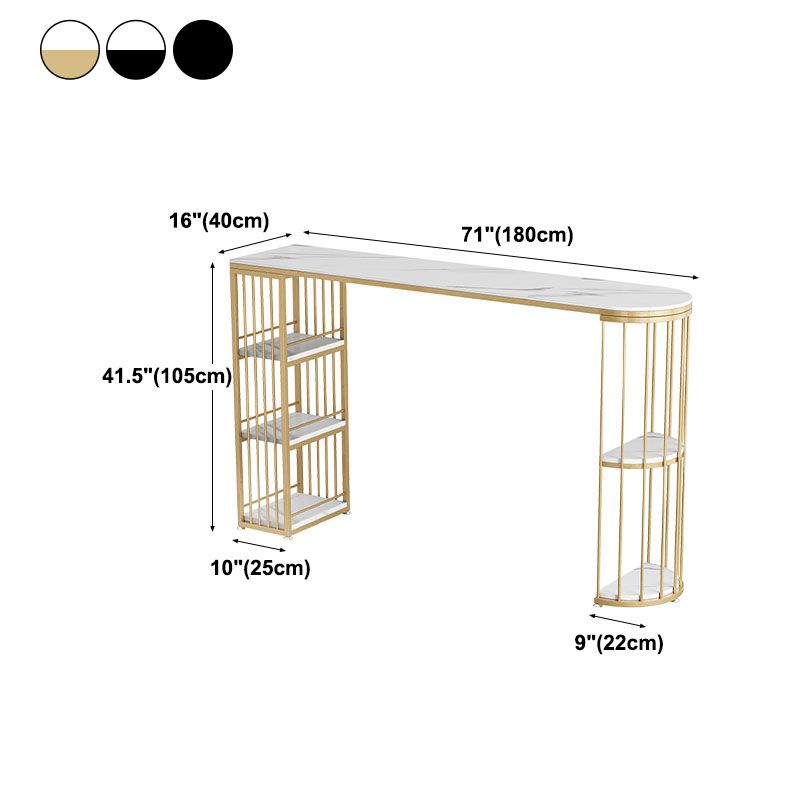 42-inch Height Cocktail Bar Table Nordic Metal Base Bar Height Storage Table Clearhalo 'Bar Furniture' 'Bar Tables' 'bar_tables' 'furn' 'furn_bar_tables' 'Furniture' 'furniture_bar_tables' 'Kitchen & Dining Furniture' 'kitchen&dining_furn' 'kitchen' 1200x1200_08c49cbf-539e-4bab-b115-44dd950f40d1
