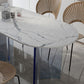 White Oval Stone Dining Table Modern Acrylic Double Pedestal Dining Table Clearhalo 'Dining Tables & Seating' 'Dining Tables' 'dining_table' 'furn' 'furn_dining_table' 'Furniture' 'Kitchen & Dining Furniture' 1200x1200_08c4c414-4614-42b8-a2db-b079d63fb04a