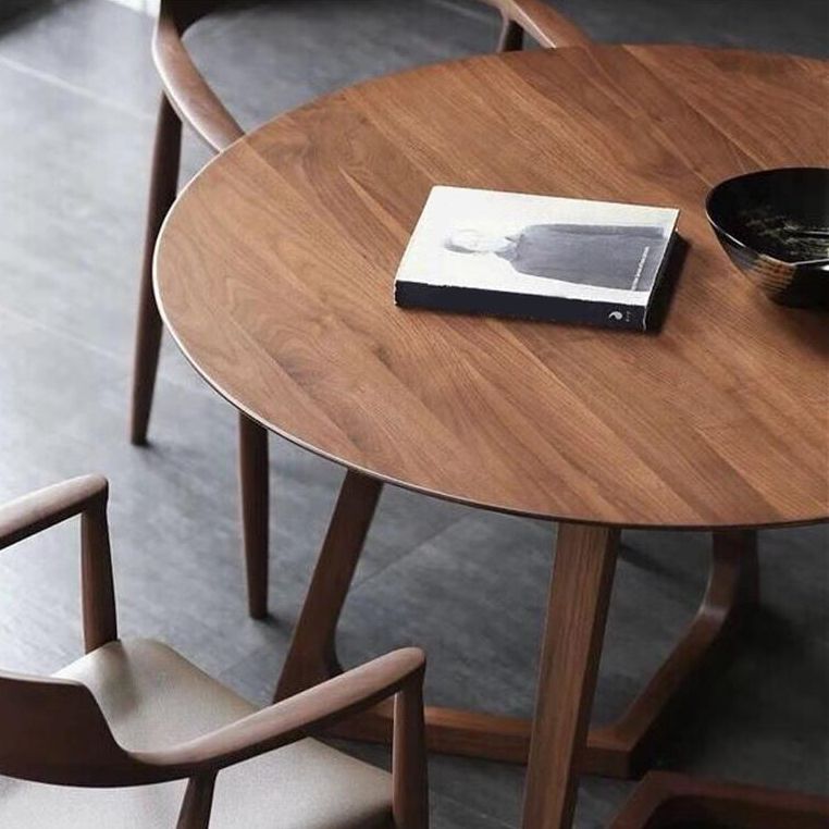 Round Pine Solid Wood Table Modern Dining Table with Double Pedestal for Restaurant Clearhalo ' dining_table' 'Dining Tables & Seating' 'Dining Tables' 'furn' 'furn_dining_table' 'Furniture' 'furniture_dining_table' 'Kitchen & Dining Furniture' 'kitchen&dining_furn' 'kitchen' 'kitchen_dining_table' 1200x1200_08c50f84-b428-42f6-b5ab-8eaafd3e37c7