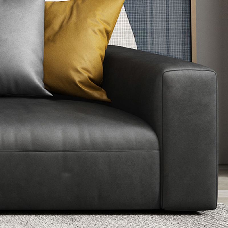 Contemporary Standard Square Arm Settee Living Room Faux Leather Couch Clearhalo 'furn' 'furn_sofas' 'Furniture' 'furniture_sofas' 'Living Room Furniture' 'Sofa' 'sofas' 1200x1200_08c556de-1f8d-44ac-b4b6-e326ceab28ce