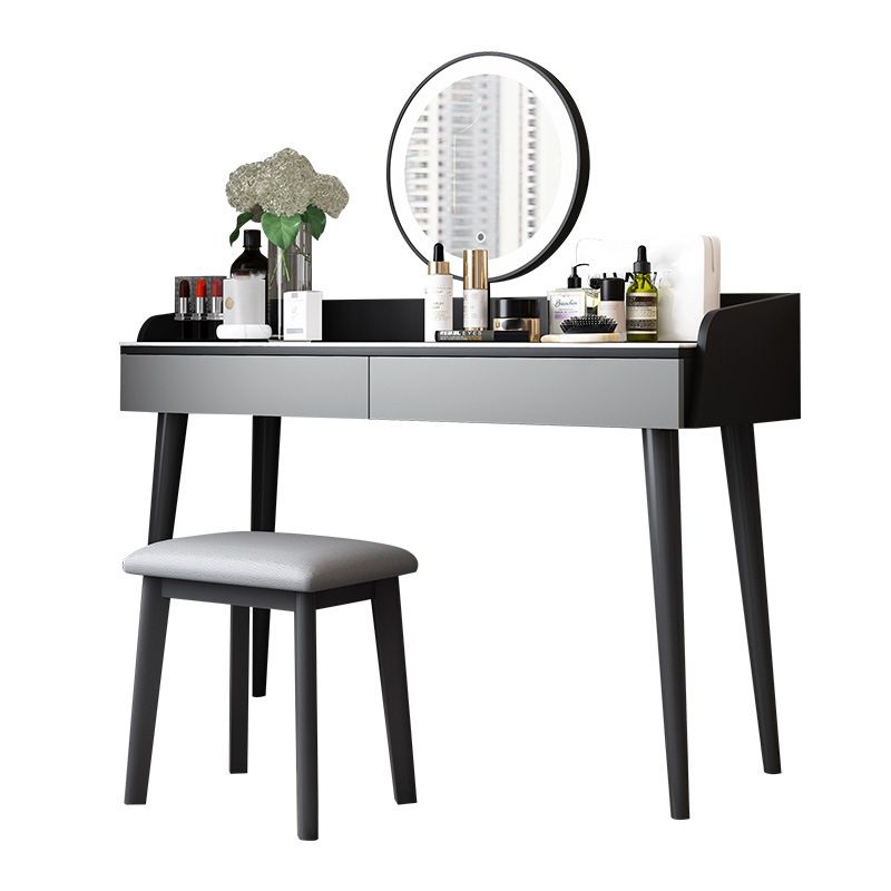 Stone Top Makeup Table with 2 Drawers 15.74" Wide Vanity Tables Clearhalo 'Bedroom Furniture' 'furn' 'furn_makeup_vanities' 'Furniture' 'Makeup Vanities' 'makeup_vanities' 1200x1200_08c5a734-4c60-498b-b451-9adab2a8ba6b