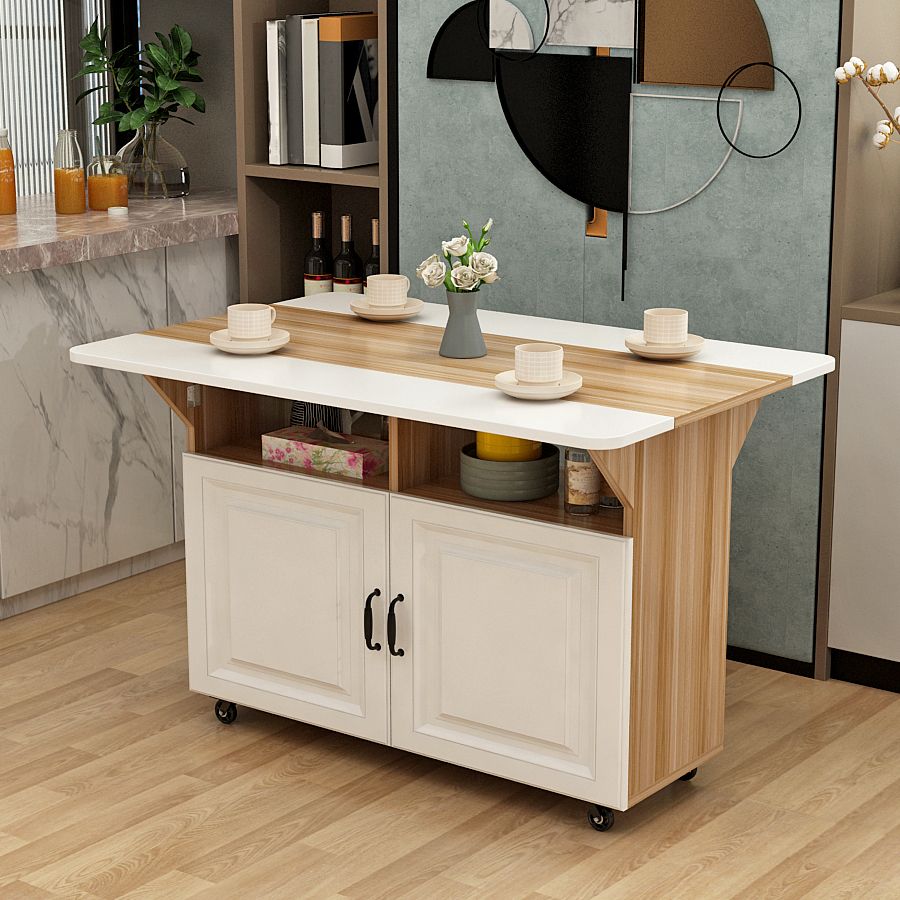 Solid Wood Mid-Century Rectangular Table Wood Top Table with Drop Leaf Clearhalo ' dining_table' 'Dining Tables & Seating' 'Dining Tables' 'furn' 'furn_dining_table' 'Furniture' 'furniture_dining_table' 'Kitchen & Dining Furniture' 'kitchen&dining_furn' 'kitchen' 'kitchen_dining_table' 1200x1200_08c5f7ef-8838-43cb-81d4-eddc452f128c