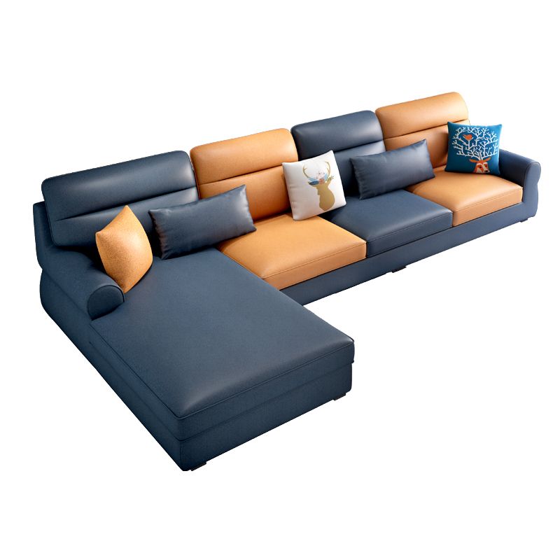 Recessed Arm Sofa and Chaise L-Shape Pillow Back Cushion Sectional Clearhalo 'furn' 'furn_sectionals' 'Furniture' 'furniture_sectionals' 'Living Room Furniture' 'Sectionals' 1200x1200_08c7ab05-e98b-4087-b018-1e72b5365892