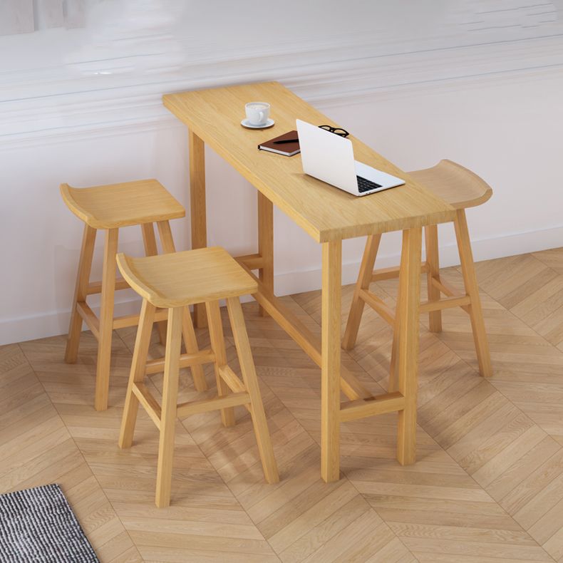 Natural Bar Table Set 1/4 Pieces Rectangle Solid Wood Counter Table Set Clearhalo 'Bar Furniture' 'furn' 'furn_home_bar_bar_sets' 'Furniture' 'Home Bars & Bar Sets' 'home_bar_bar_sets' 'Kitchen & Dining Furniture' 1200x1200_08cba4fa-a5b3-45d6-be4f-a428703e2470
