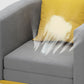 Modern Tuxedo Arm Sofa 29.53" H Faux Leather Seating with Pillows
