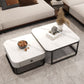 Quadratischer Couchtisch mit Glasplatte, zusammensetzbarer Couchtisch für das Wohnzimmer