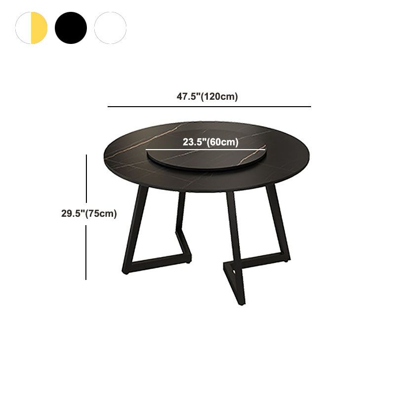 Modern Round Standard Height Dining Table Stone Double Pedestal Dining Table Clearhalo 'Dining Tables & Seating' 'Dining Tables' 'dining_table' 'furn' 'furn_dining_table' 'Furniture' 'furniture_dining_table' 'Kitchen & Dining Furniture' 'kitchen' 'kitchen_dining_table' 1200x1200_08cd3afd-c435-49bc-b850-243df99b5dd1