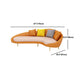 Faux Leather Sloped Arm Sofa Contemporary Curved Sofa in Orange