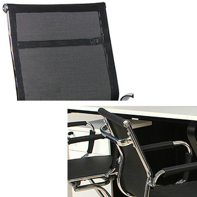 Modern Arms Included Chair Mid-Back Metal Base Chair in Black/Brown Clearhalo 'furn' 'furn_office_chair' 'Furniture' 'Office Chairs' 'Office Furniture' 'office_chair' 1200x1200_08cdae70-169f-4a8a-aee1-b7d1d0879e29