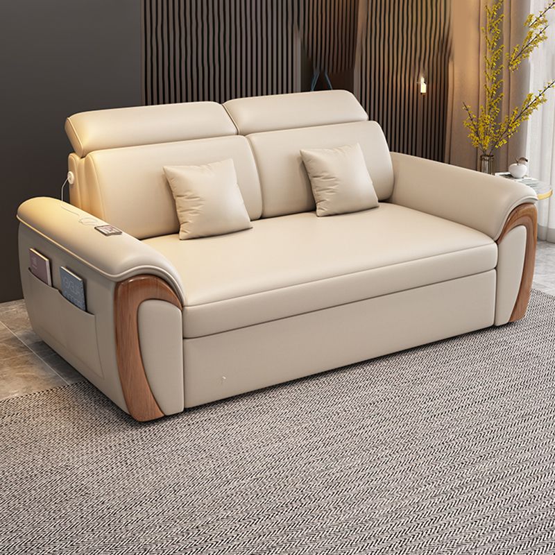 White Futon Sleeper Sofa Bed Pillow Included Convertible Sofas