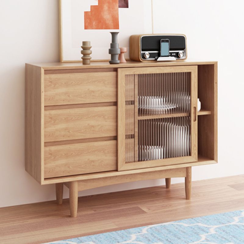 Modern Rectangle Sideboard Wooden Sideboard Cabinet with Sliding Door Clearhalo 'buffet_sideboard' 'Buffets & Sideboards' 'furn' 'furn_buffet_sideboard' 'Furniture' 'Kitchen & Dining Furniture' 1200x1200_08d0a27f-6c2b-4acc-bc0f-de554a0cf7d0