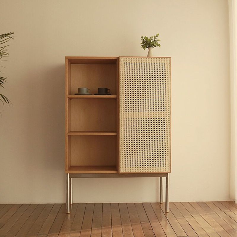 35.43" Long Accent Cabinet Solid Wood Cabinet in Natural with Shelves Clearhalo 'Cabinets & Chests' 'cabinets_chests' 'furn' 'furn_cabinets_chests' 'Furniture' 'Living Room Furniture' 1200x1200_08d0d923-999a-41c1-93de-f6293c28f568