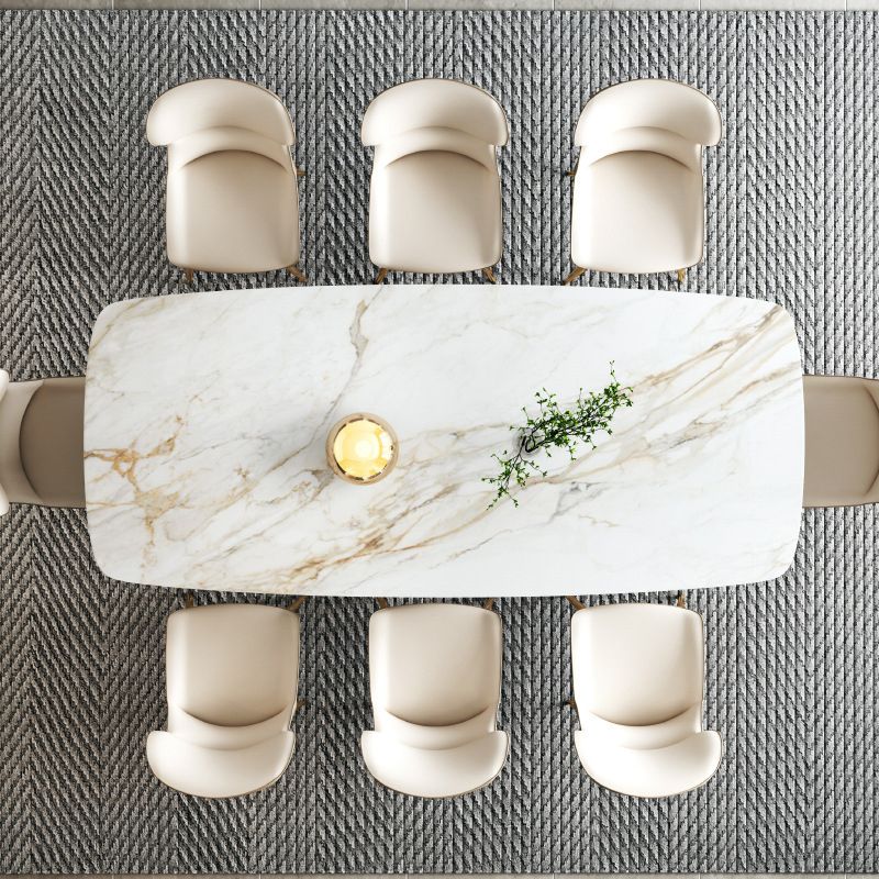 Modern Sintered Stone Table Dining Rectangle Table with Metal Legs for Kitchen Clearhalo 'Dining Tables & Seating' 'Dining Tables' 'dining_table' 'furn' 'furn_dining_table' 'Furniture' 'Kitchen & Dining Furniture' 1200x1200_08d0fe64-eb84-424e-b019-144908321d44
