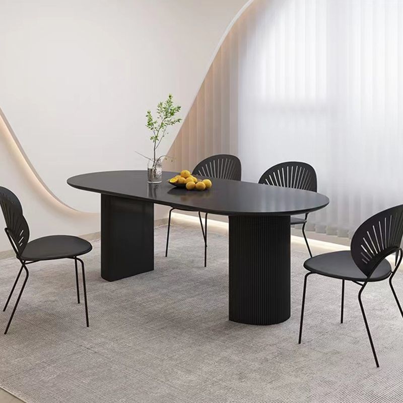 Modern Oval Dining Table Sintered Stone Dining Table for Kitchen