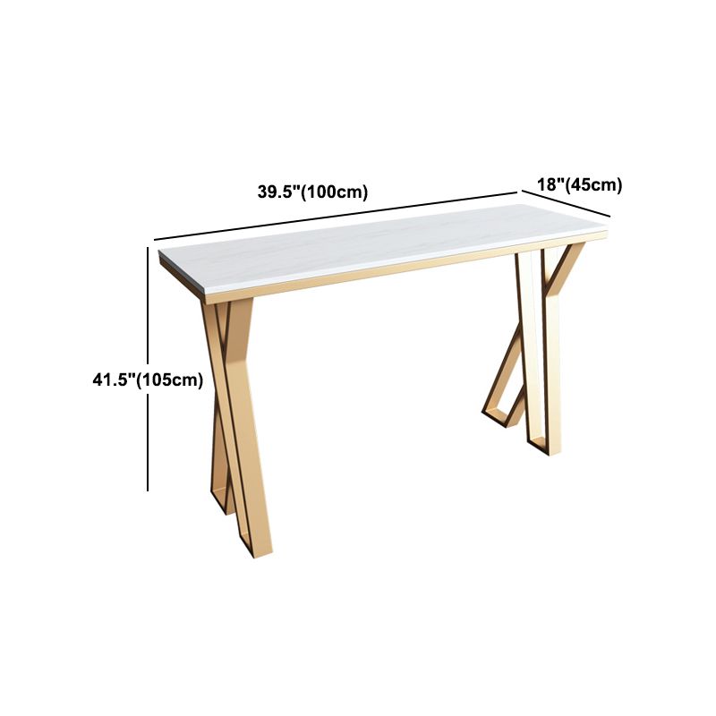 Ensemble de Table de Bar en pierre blanche, 1/5 pièces, Table de Bar et tabourets en métal doré