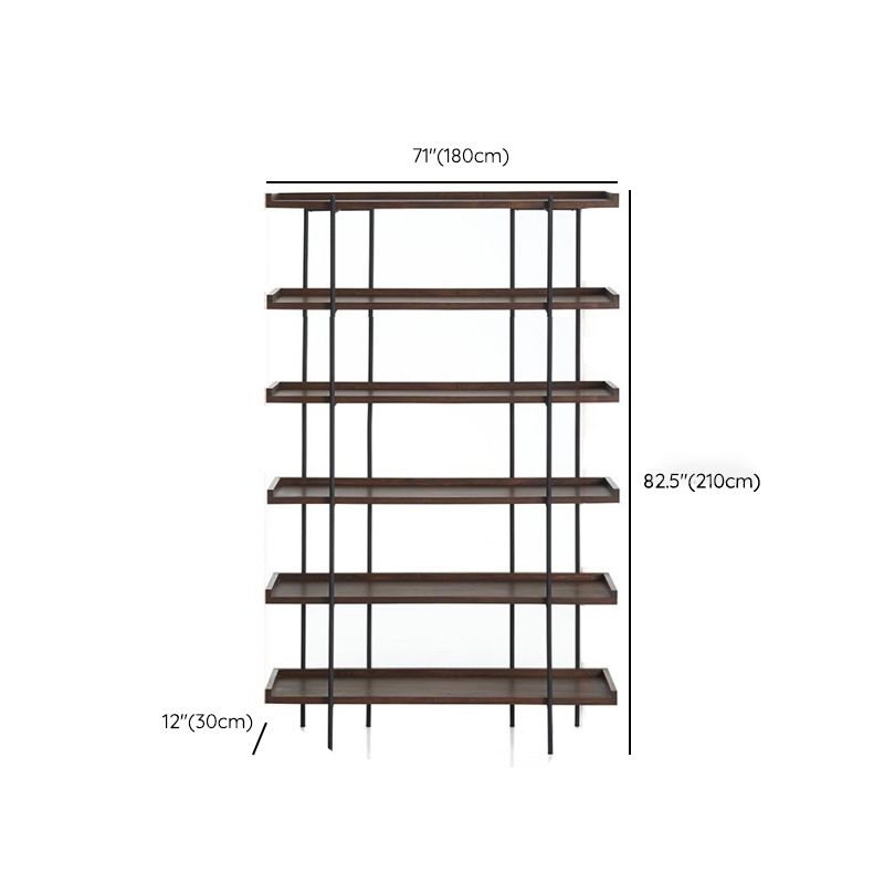 Wooden Standard Bookcase Industrial Open Back Bookshelf with Shelves Clearhalo 'Bookcases' 'furn' 'furn_bookcases' 'Furniture' 'Office Furniture' 1200x1200_08d29a44-b63d-431e-bc65-dc14c568adb4