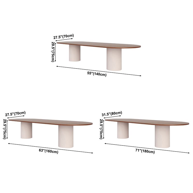Oval Solid Wood Dining Table Modern Table with Wooden Double Pedestal for Restaurant Clearhalo ' dining_table' 'Dining Tables & Seating' 'Dining Tables' 'furn' 'furn_dining_table' 'Furniture' 'furniture_dining_table' 'Kitchen & Dining Furniture' 'kitchen&dining_furn' 'kitchen' 'kitchen_dining_table' 1200x1200_08d2a38e-f49f-44d1-8e4a-618b2181e735
