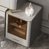 Make-up Vanity Set, Table With Glass Top & Soft Close Drawers Clearhalo 'Bedroom Furniture' 'furn' 'furn_makeup_vanities' 'Furniture' 'Makeup Vanities' 'makeup_vanities' 1200x1200_08d374b3-46b6-4da3-9fc3-5e967a10468c