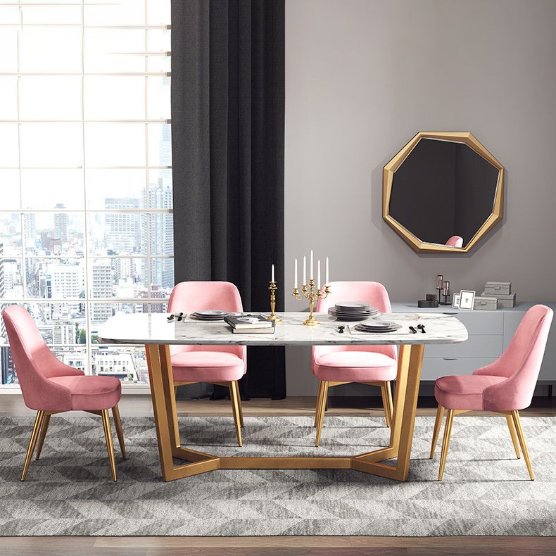 Nordic Style Upholstered Armless Dining Chairs Solid Back Chairs Clearhalo 'Dining Chairs' 'Dining Tables & Seating' 'dining_chair' 'furn' 'furn_dining_chair' 'Furniture' 'furniture_dining_chair' 'Kitchen & Dining Furniture' 1200x1200_08d43355-2542-4095-94a3-05bd9b8900cd