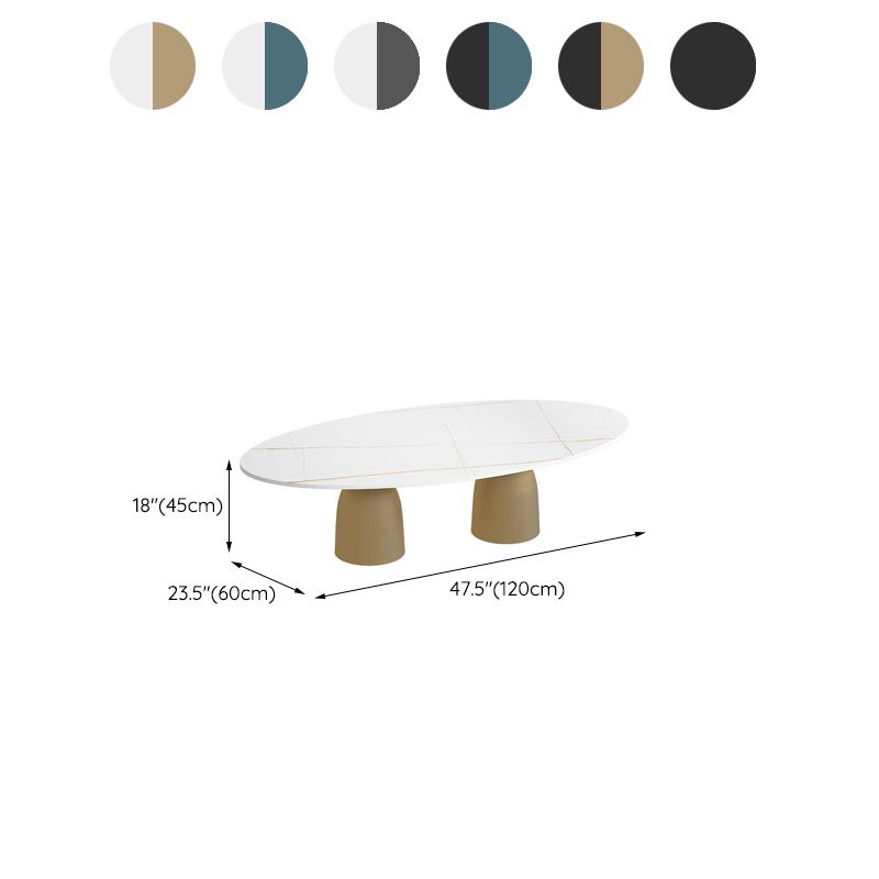 Glam 15.7"Tall Iron 2 Legs Oval Slate Table Top Coffee Table Clearhalo 'Coffee & Accent Tables' 'Coffee Tables' 'coffee_tables' 'furn' 'furn_coffee_tables' 'Furniture' 'Living Room Furniture' 1200x1200_08d43ce4-4ed0-4f9b-9d52-8262760839d5