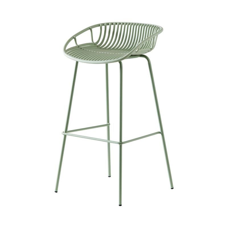 Industrial Metal Barstool Counter Stool Footrest Metal Furniture in Matte Finish Clearhalo 'Bar Furniture' 'Bar Stools' 'bar_stools' 'furn' 'furn_bar_stools' 'Furniture' 'Kitchen & Dining Furniture' 1200x1200_08d78308-7872-4334-b3a4-f851f0829094