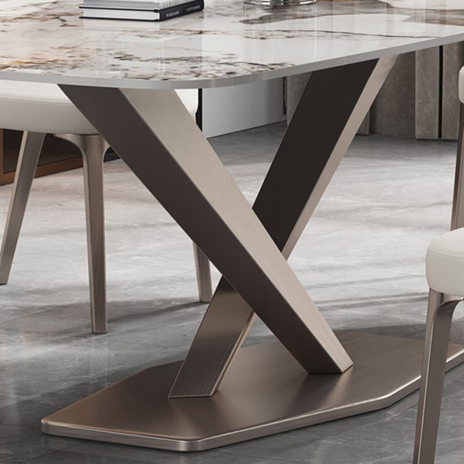 Dining Room Set Contemporary with Sintered Stone Dining Table and Cushion Chairs Clearhalo 'Dining Room Sets' 'Dining Tables & Seating' 'dining_room_set' 'furn' 'furn_dining_room_set' 'Furniture' 'furniture_dining_room_set' 'Kitchen & Dining Furniture' 'kitchen&dining_furn' 'kitchen' 1200x1200_08d7c6e7-c157-4df0-adca-b9f7d4686f96