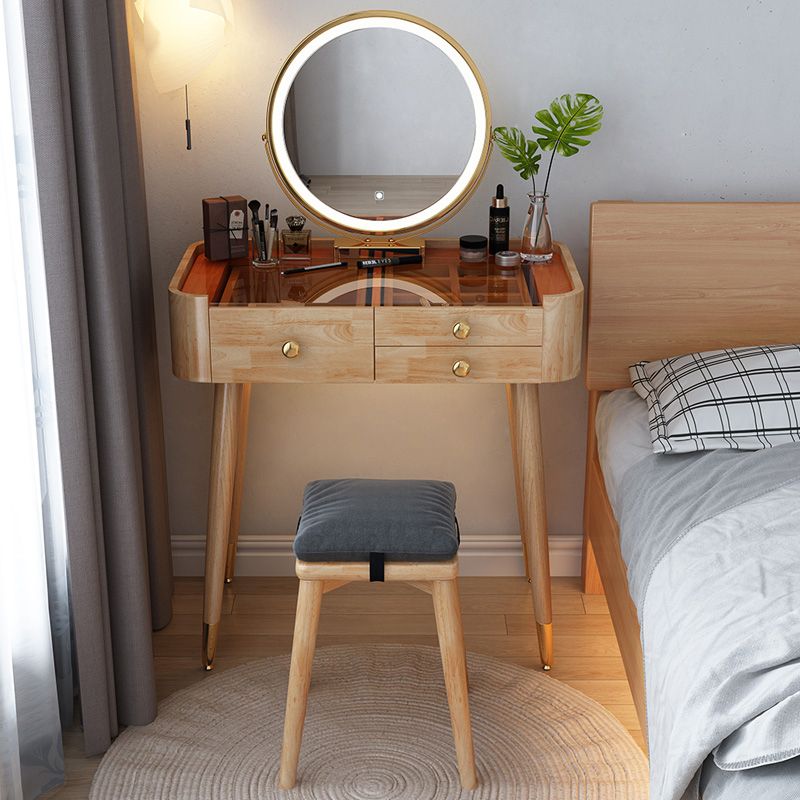 Modern Drawers Dressing Table Solid Wood Dresser Mirrored Vanity Set Clearhalo 'Bedroom Furniture' 'furn' 'furn_makeup_vanities' 'Furniture' 'Makeup Vanities' 'makeup_vanities' 1200x1200_08d7ee60-a18b-4ee2-87dd-4bd9cc27f074