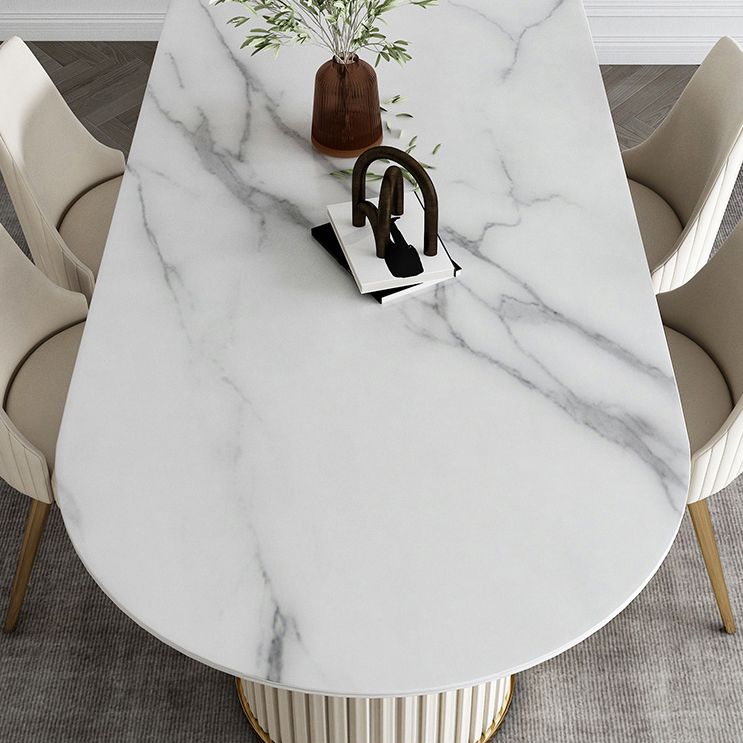 Glam Style Oval Sintered Stone Dining Set 1/4/5/7 Pieces Dining Set for Dining Areas Clearhalo 'Dining Room Sets' 'Dining Tables & Seating' 'dining_room_set' 'furn' 'furn_dining_room_set' 'Furniture' 'furniture_dining_room_set' 'Kitchen & Dining Furniture' 1200x1200_08d89749-87bf-41f2-942e-64270d492e8f