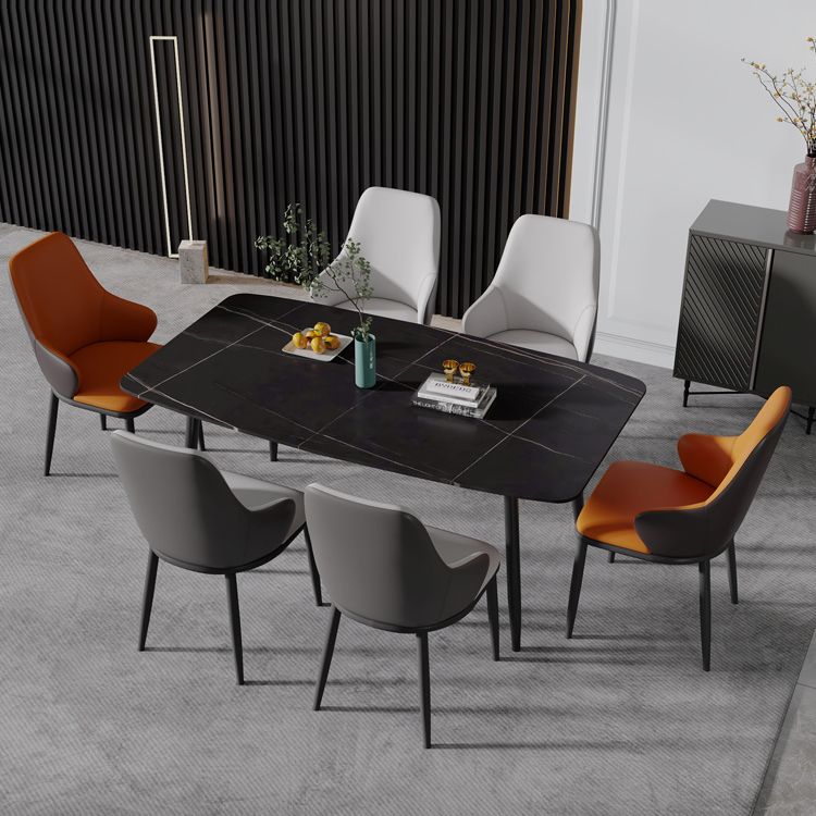 Minimalist Style Leather Dining Chairs Solid Back Upholstered Side Chair for Home Clearhalo ' kitchen&dining_furn' 'Dining Chairs' 'Dining Tables & Seating' 'dining_chair' 'furn' 'furn_dining_chair' 'Furniture' 'furniture_dining_chair' 'Kitchen & Dining Furniture' 'kitchen' 1200x1200_08d9fd02-39b9-4d72-9562-fca09c12f0db