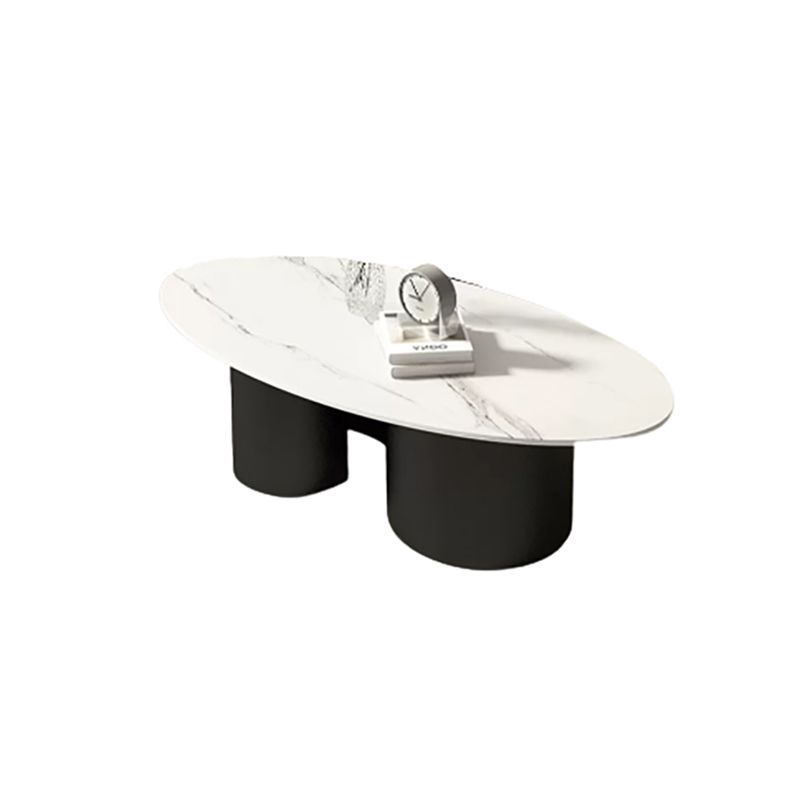 Contemporary Oval Top Coffee Table with Abstract Base Cocktail Table Clearhalo 'Coffee & Accent Tables' 'Coffee Tables' 'coffee_tables' 'furn' 'furn_coffee_tables' 'Furniture' 'Living Room Furniture' 1200x1200_08da27f2-c7eb-43be-a457-2c6fa07e6f56
