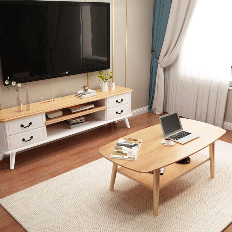 Modern 4 Legs Rectangular Coffee Table with Storage Cocktail Table Clearhalo 'Coffee & Accent Tables' 'Coffee Tables' 'coffee_tables' 'furn' 'furn_coffee_tables' 'Furniture' 'furniture_coffee_tables' 'Living Room Furniture' 1200x1200_08db4c97-3950-41e1-b2cd-d1d859aab513