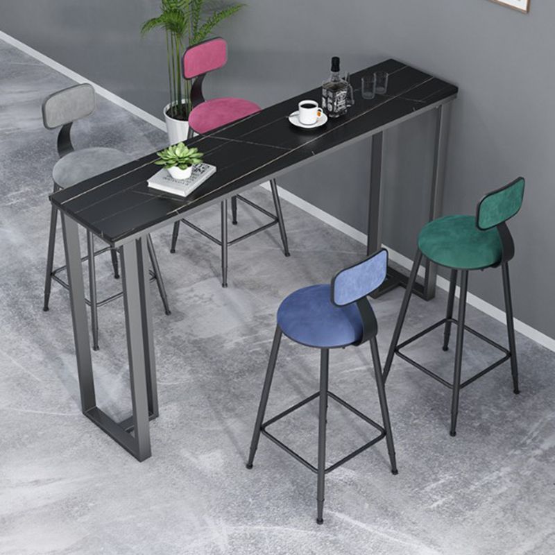 Rectangle Industrial Style Bar Table 42-inch Height Iron Pedestal Bistro Table Clearhalo 'Bar Furniture' 'Bar Tables' 'bar_tables' 'furn' 'furn_bar_tables' 'Furniture' 'furniture_bar_tables' 'Kitchen & Dining Furniture' 1200x1200_08db6c6b-2b32-4c98-b883-8ea809136fe9