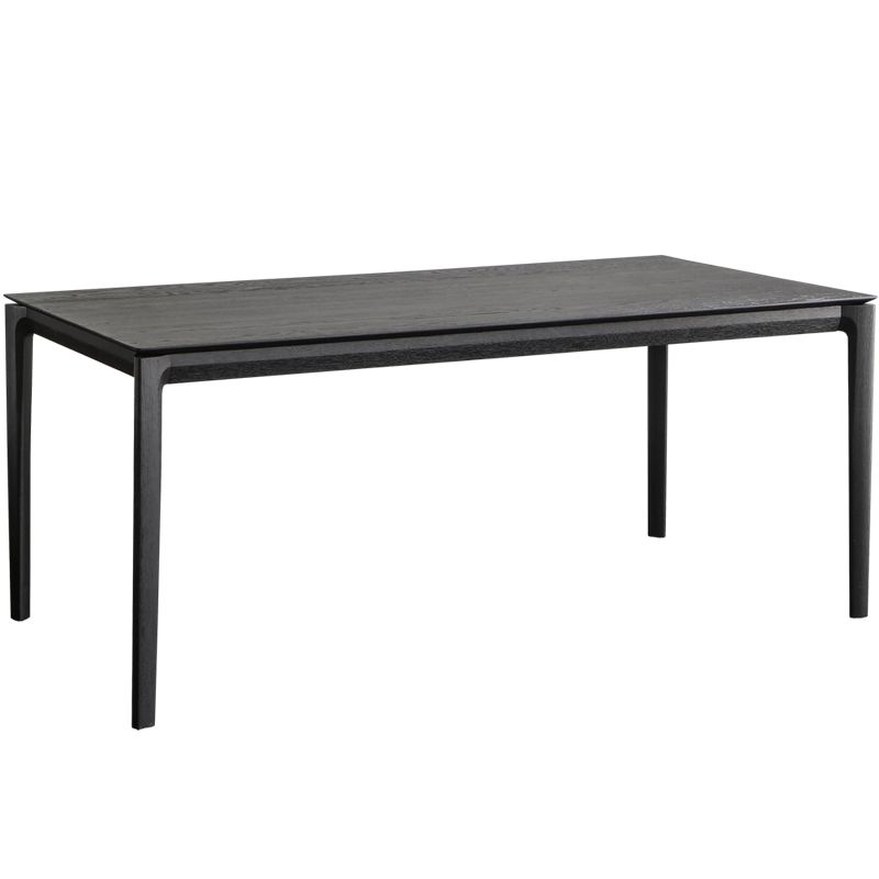 Modern Black Solid Wood Dining Table Rectangle Kitchen Dining Table with 4 Legs Base Clearhalo ' dining_table' 'Dining Tables & Seating' 'Dining Tables' 'Furniture' 'furniture_dining_table' 'Kitchen & Dining Furniture' 'kitchen&dining_furn' 'kitchen' 'kitchen_dining_table' 1200x1200_08db7b65-6ed8-44ca-9921-c49898d58b3a