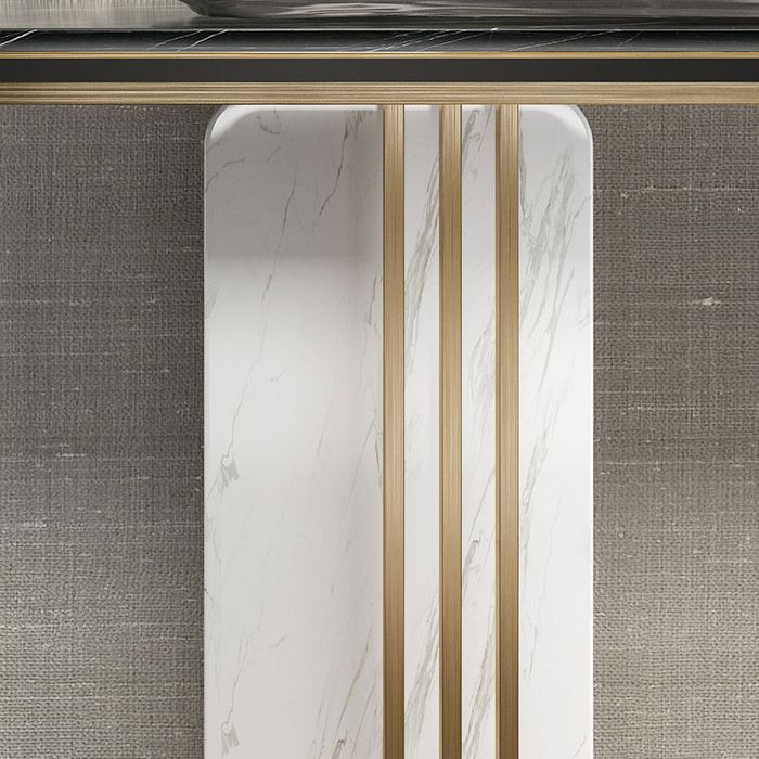 33.46 "Mesa de consola de piedra rectángulo de scratch Resistan Accent Table