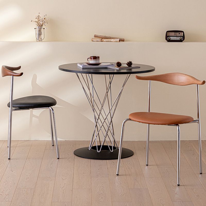 Contemporary Style Upholstered Side Chairs Cow Horn Armless Dining Chairs for Home Clearhalo ' kitchen&dining_furn' 'Dining Chairs' 'Dining Tables & Seating' 'dining_chair' 'furn' 'furn_dining_chair' 'Furniture' 'furniture_dining_chair' 'Kitchen & Dining Furniture' 'kitchen' 1200x1200_08de6a88-9985-4d12-a33c-0f0a395ce131