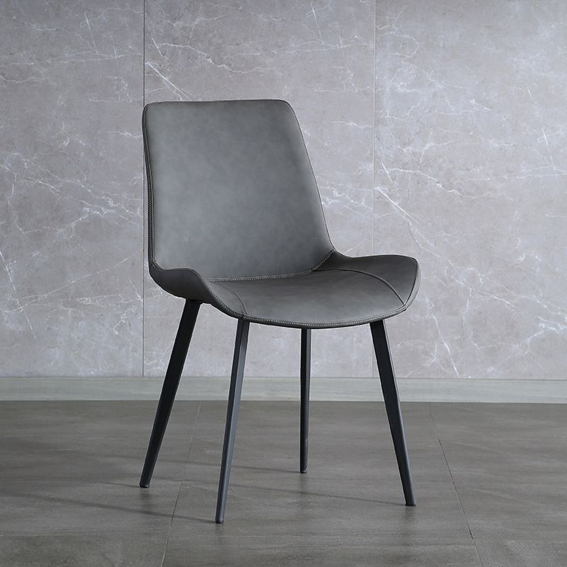 Industrial Style Faux Leather Side Chairs Arm Solid Back Dining Side Chair Clearhalo 'Dining Chairs' 'Dining Tables & Seating' 'dining_chair' 'furn' 'furn_dining_chair' 'Furniture' 'Kitchen & Dining Furniture' 1200x1200_08dffbfd-4f3f-49cc-8e61-f1800a09a05a