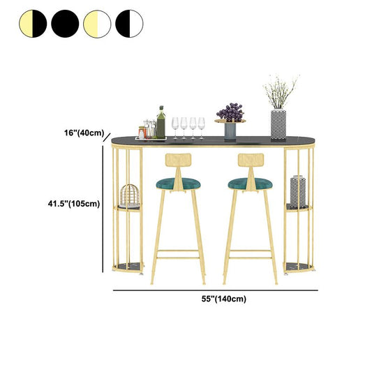 Tavolo da pranzo ovale di barra di pietra sinterizzata per soggiorno da cucina