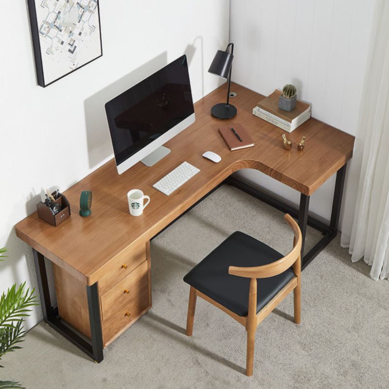 Solid Wood Writing Desk Industrial Style L-Shape Office Desk for Home Office Clearhalo 'furn' 'furn_office_desk' 'Furniture' 'Office Desks' 'Office Furniture' 'office_desk' 1200x1200_08e08039-2ab1-49fc-bf67-6a3409d399a2